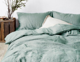 natural washed 100% flax french linen bedding set