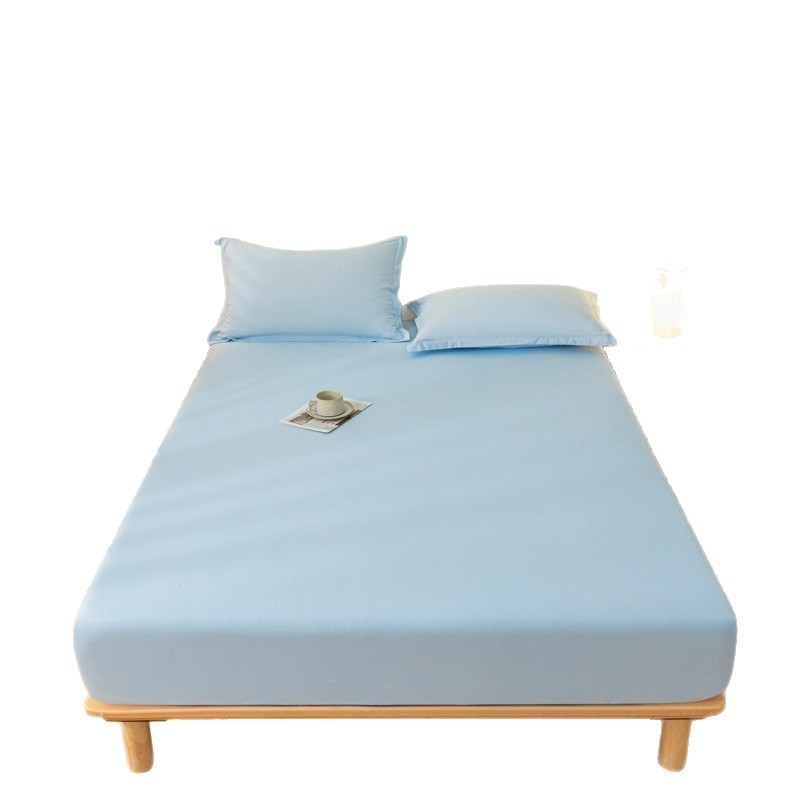 Skin-friendly non-slip solid color washable cotton bedspread waterproof fitted sheet all-inclusive mattress